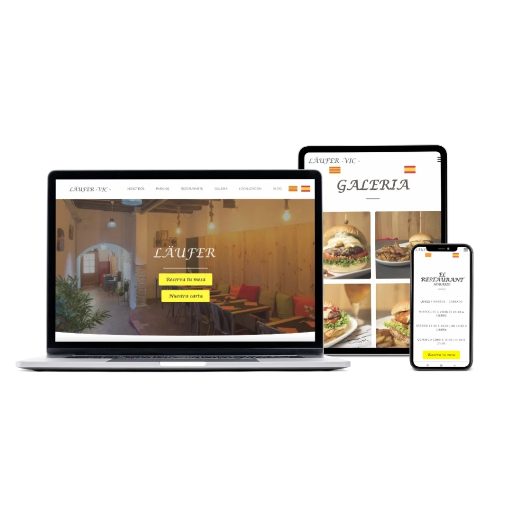 restaurante laufer en diferentes dispositivos